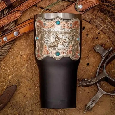 Hand Engraved Custom Tumbler - Metal Insulated Customized Tumbler